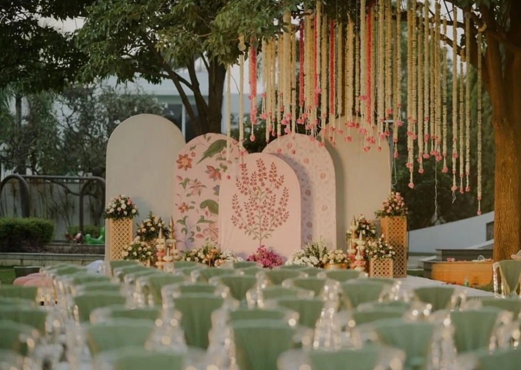 Luxury wedding reception setup